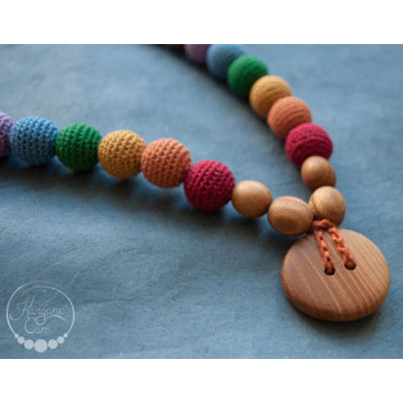 Double Earthy Rainbow Necklace, Oak Wood Kangaroocare