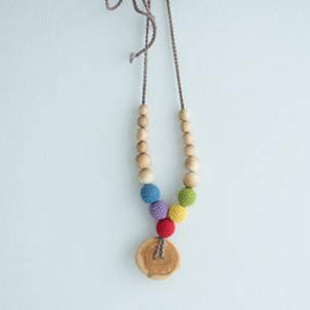 Button Rainbow Necklace, Juniper Wood Kangaroocare
