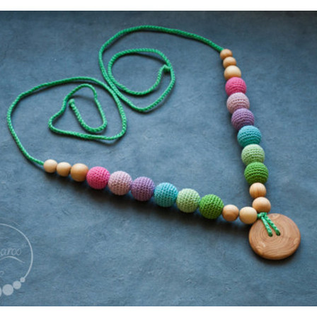 Double Berry Rainbow Necklace, Juniper Wood Kangaroocare