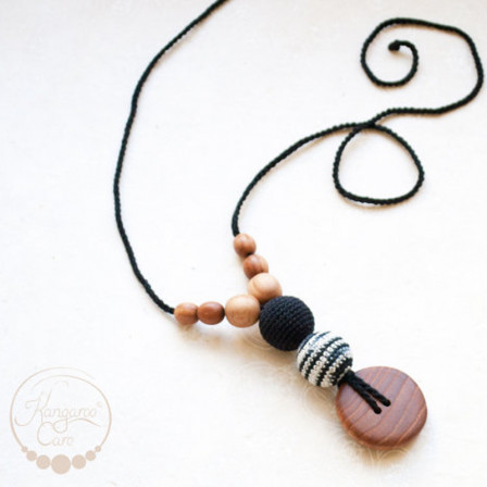 Collier portage et allaitement "Noir et zebra" Kangaroocare