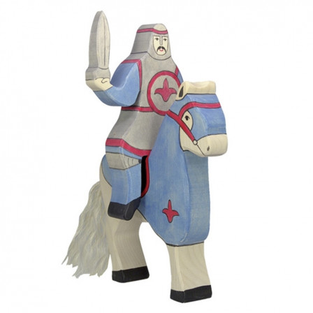 Blue Knight with cloak ridding (without horse) Holztiger