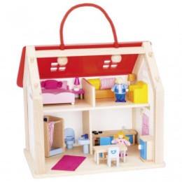 Valise maison de poupées Goki avec accessoires