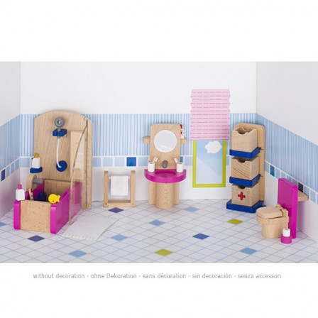 Dolls furniture, bathroom wooden Goki