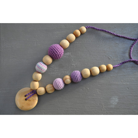 Necklace babywearing and breastfeeding Kangaroocare Pearl Lilac 