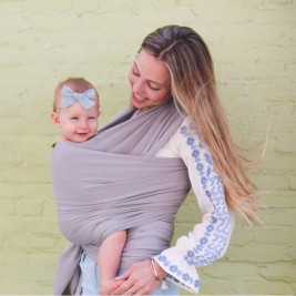 Echarpe de portage Bobawrap Bambou Gris Clair