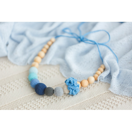 Collier portage et allaitement Azur et fleur plate Kangaroocare