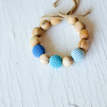 Bracelet de dentition 3 bleus Kangaroocare