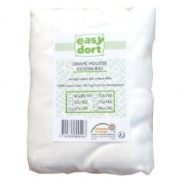 Drap Housse Easy dort en Jersey coton Bio 60 x 120 cm blanc