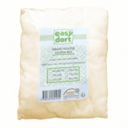 Drap Housse Easy dort en Jersey coton Bio 60 x 120 cm écru