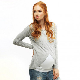 Love And Carry The Top Of Pregnancy And Breastfeeding Gray And White