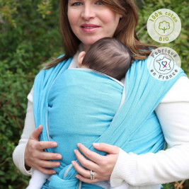 Néobulle écharpe de portage Bleu Denim coton bio