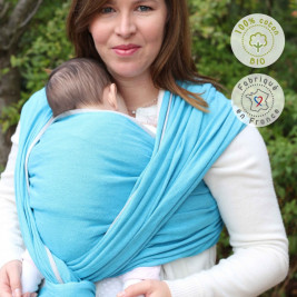 Néobulle écharpe de portage Bleu Denim coton bio