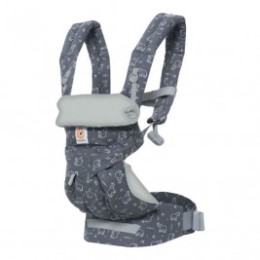 Ergobaby 360 Bleu Gris Éléphants - Porte-bébé 4 Positions