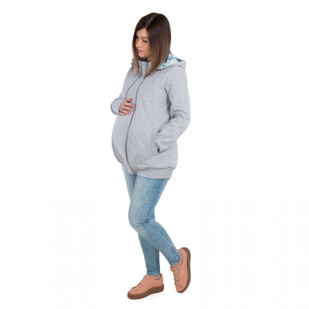 Naturiou sweat de portage et de grossesse Silver Geo Blue