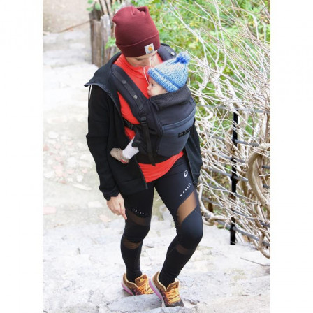 JPMBB PhysioCarrier Black cotton pocket Charcoal grey