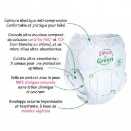 Love and Green Culottes d'apprentissage taille 5 (12 à 18 kg) x18