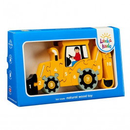 Puzzle Pelleteuse Jaune 1-10 en bois Lanka Kade