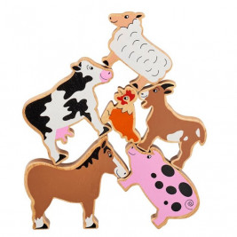 Pyramide Animaux de la Ferme en bois Lanka Kade (sac de 6)