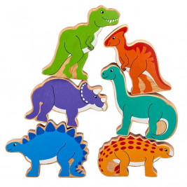 Pyramide Dinosaures en bois Lanka Kade (sac de 6)