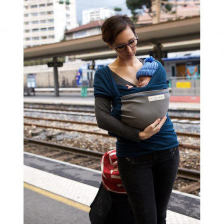 The original JPMBB Baby Wrap Peacock Blue, pocket Elephant