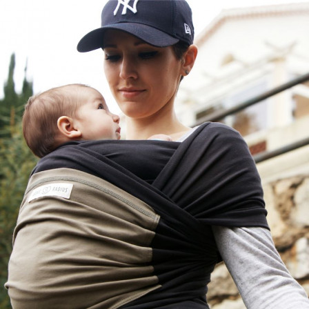The original JPMBB Baby Wrap Charcoal Grey, pocket Olive