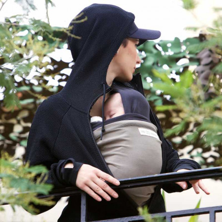 The original JPMBB Baby Wrap Charcoal Grey, pocket Olive