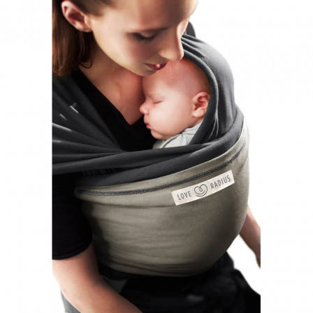 The original JPMBB Baby Wrap Charcoal Grey, pocket Olive