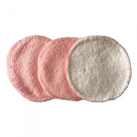 P'tits Below make-up remover pads bamboo pink/white - pack of 3