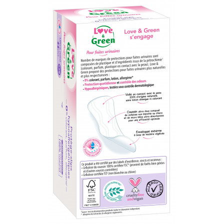 Love and Green protège-slips Incontinence Hypoallergéniques  x28