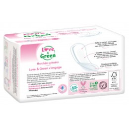 Love and Green Serviettes Incontinence Normal Hypoallergéniques x12