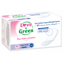 Love & Green Towels Incontinence Night Hypoallergenic x12