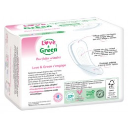 Love and Green Serviettes Incontinence Extra Hypoallergéniques x10