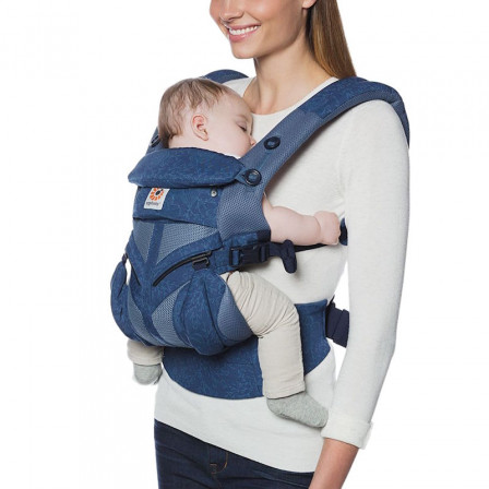 Ergobaby Omni 360 Cool Air Mesh Flowers Blue - baby carrier Expandable 4 Positions