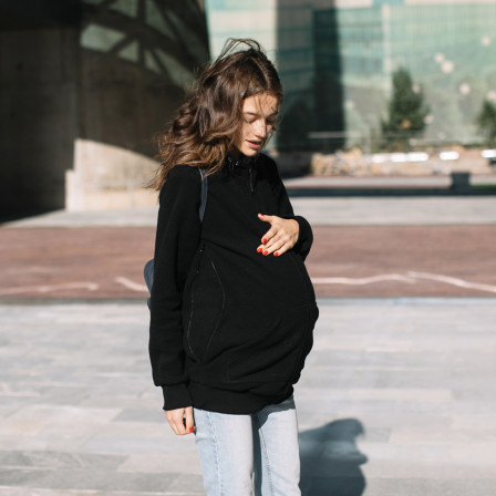 Love and-Carry Jacket Fleece babywearing and pregnancy Black