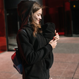 Love and Carry Veste Molletonnée de portage et de grossesse Noir