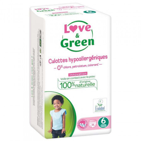 Love and Green Pack 4x16 Culottes d'apprentissage taille 6 (+ 16 kg)