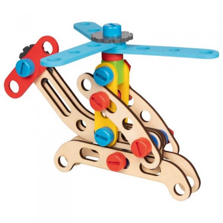 Goki Valise avec kit de construction de véhicules - Jouet en bois