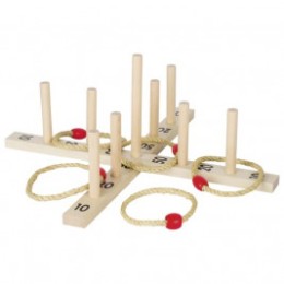 Goki Jeu de lancer d'anneaux - Jeu de plein air en bois