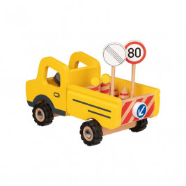 Goki Camion avec panneaux - Jouet en bois