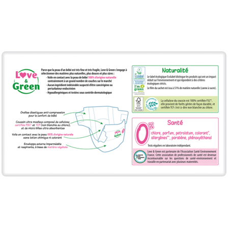 Love and Green disposable diapers size 3 (4 to 9 kg)