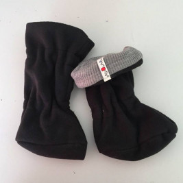 Manymonths Chaussons de portage d'hiver en laine Merinos Noir / Silver Cloud