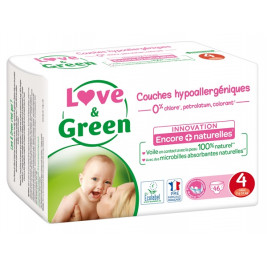 Love and Green Pack 6x46 Couches jetables taille 4 (7 à 14 kg)