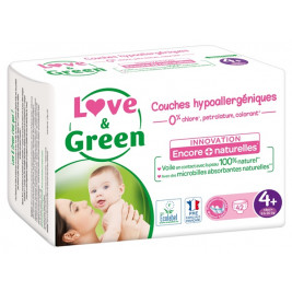 Love and Green Pack 6x42 Couches jetables taille 4+ (9 à 20 kg)