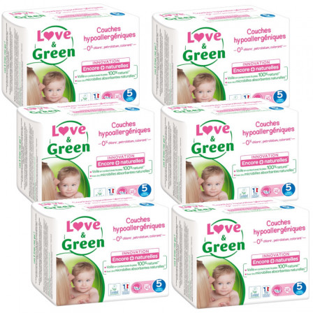 Love and Green Pack 6x40 disposable Nappies size 5 (11 to 25 kg)