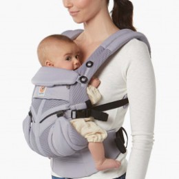 Ergobaby Omni 360 Cool Air Mesh Gris Lilas - Porte-bébé Évolutif 4 Positions