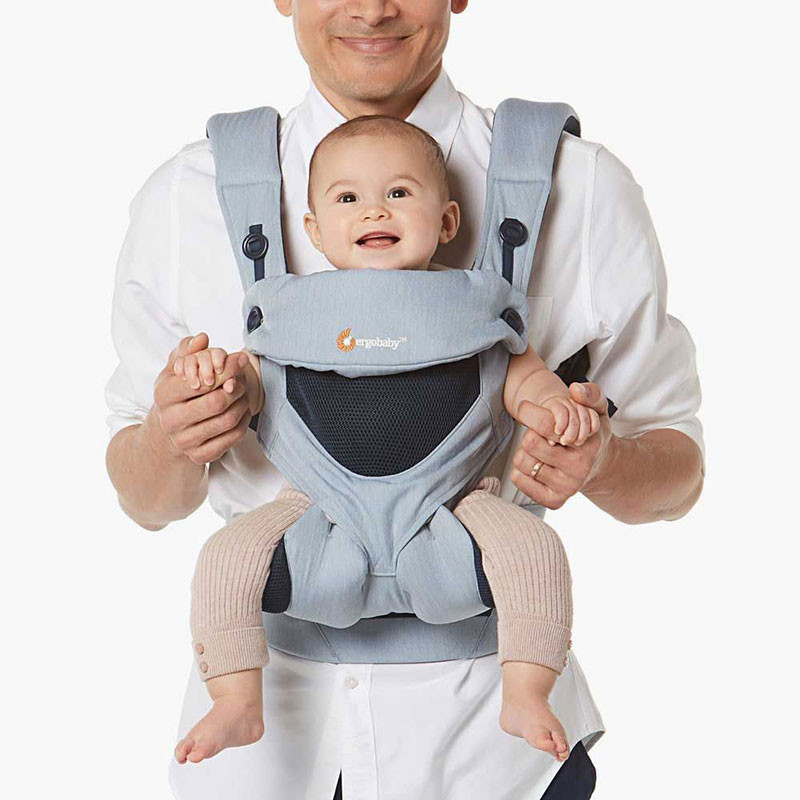 Ergobaby 360 Cool Air Bleu Chambray Porte Bebe Physiologique 4 Positions