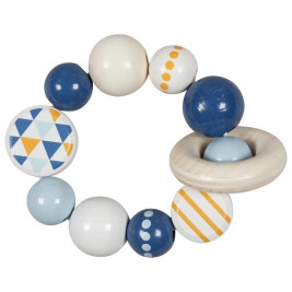 Heimess Rattle Elasticated with Star-Turquoise - a wake-up Toy Wood