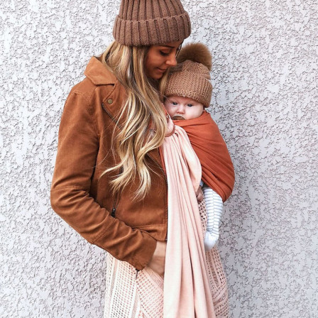 JPMBB Little no-tie Wrap Turquoise - Mottled Grey