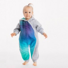 Lennylamb Combinaison de portage Gray melange & Peacock's Tail - Fantasy