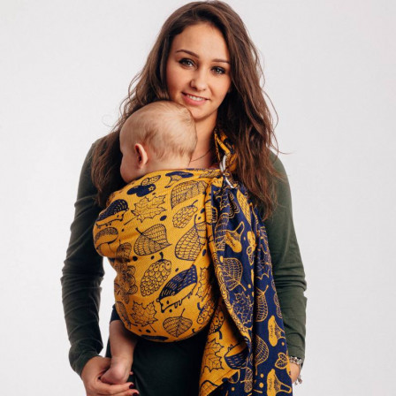 Lennylamb Sling Under The Leaves Golden Autumn - baby carrier Sling
